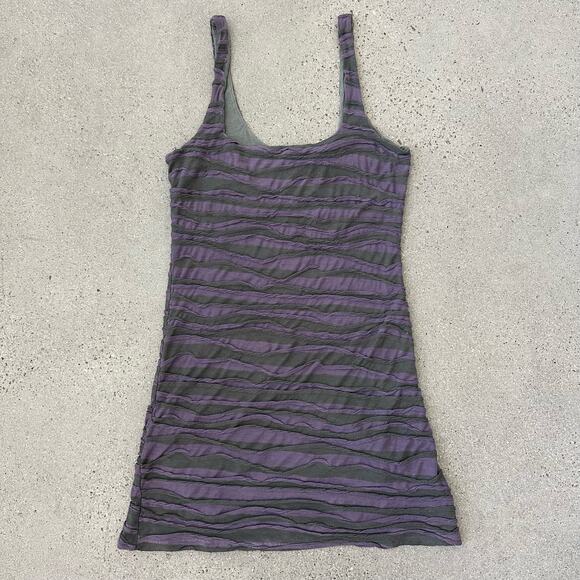 Free People Purple & Grey Striped Bodycon Mini Dress - Picture 2 of 5